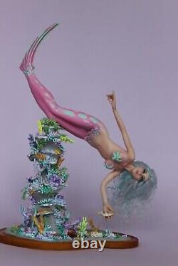 OOAK doll mermaid Kaia, polymer clay sculpture by Diana Genova