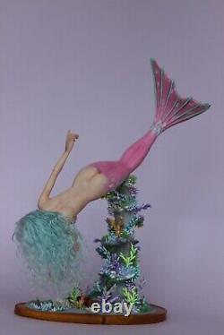 OOAK doll mermaid Kaia, polymer clay sculpture by Diana Genova