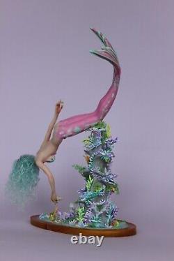 OOAK doll mermaid Kaia, polymer clay sculpture by Diana Genova