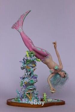 OOAK doll mermaid Kaia, polymer clay sculpture by Diana Genova