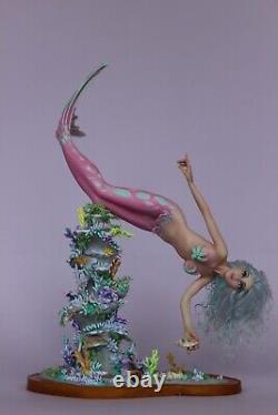 OOAK doll mermaid Kaia, polymer clay sculpture by Diana Genova