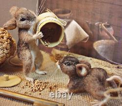 OOAK needle felted mouse, teddy animals, by Jljuda, handmade