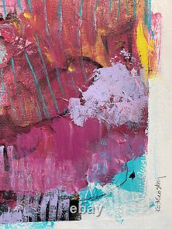 OOAK original painting artwork Contemporary Abstract Art Colorful Movement byKat