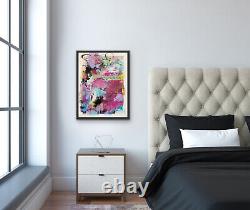 OOAK original painting artwork Contemporary Abstract Art Colorful Movement byKat