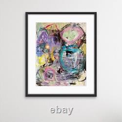 OOAK original painting artwork Contemporary Abstract Urban rawArt Colorful byKat