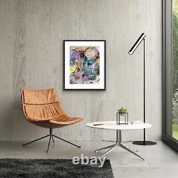 OOAK original painting artwork Contemporary Abstract Urban rawArt Colorful byKat