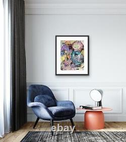 OOAK original painting artwork Contemporary Abstract Urban rawArt Colorful byKat