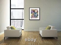 OOAK original painting artwork Contemporary Abstract Urban rawArt Colorful byKat