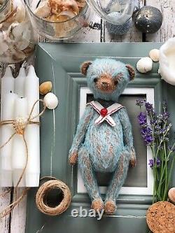 OOAK teddy bear. Handmade soft sculpture. Artist memory toy. Mohair bear