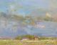 Ochre Clouds, Landscape Original Oil Painting, Handmade Artwork, One Of A Kind