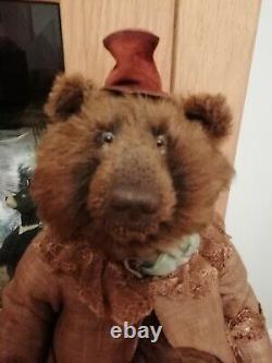 One of a kind artist teddy bears Sir Alfred by Nataliia Nikitina