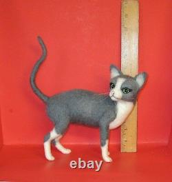 Ooak Adsg Needle Felted Cat, Dog, Animal, Or Portrait Of Your Pet! Miniature