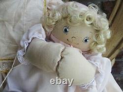 Ooak Jan Shackelford Hannah Artist Original Mohair Hand Signed Cloth Doll Extra