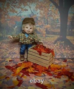 Ooak Miniature Boy Toddler 112 Doll Dollhouse Posable Artist Sculpted