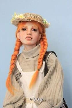 Ooak art doll Anna dai capelli rossi fable elf fairy fantasy polimery clay