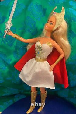 Ooak barbie doll As She-Ra Custom Repaint Handmade Collect Fantasy Hero Fanart