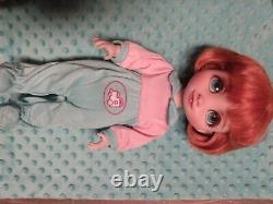 Ooak disney animator repaint baby doll! + Handmade Baby carrier bed set