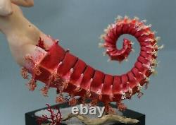 Ooak, doll, sculpture, handmade, seahorse, mermaid, fantasy, art, polymer red