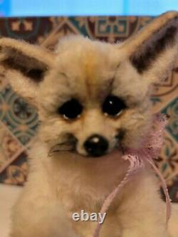 Ooak handmade realistic fennec fox animal by Angelica Holm excellent condition