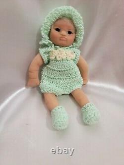 Ooak polymer clay baby doll 5.5 Suede Body Jointed Handmade Blanket And Outfit