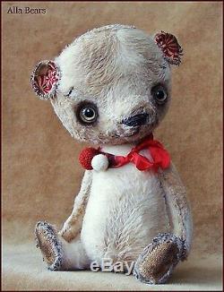 Original Alla Bears artist Old Vintage Teddy bear art doll hand made baby toy