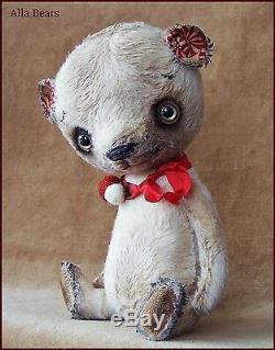 Original Alla Bears artist Old Vintage Teddy bear art doll hand made baby toy