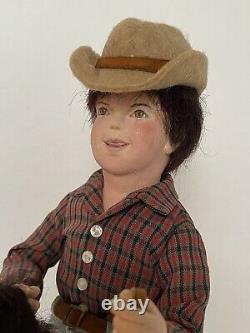 Original Doll by NIADA Artist Norma Mellen, Adorable Boy with Hobby Horse, OOAK