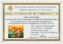 Original Flowers Poppies and Chamomiles Painting by Ukrainian Artist Still Life