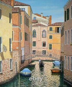 Original oil painting, Venice cityscape, Ukrainian artist 19.7x23.6