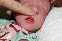 Partial preemie silicone baby girl! Open mouth with tongue! Custom order