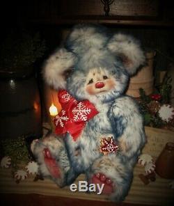 Patti's Ratties 14 Winter Bear Snowflake Christmas OOAK Gift Doll Artist Sikes