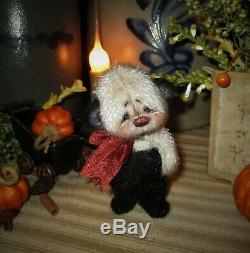 Patti's Ratties 3 Mini Teddy Bear Cub OOAK Gift Doll Panda Artist Sikes