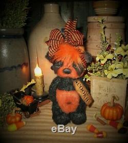 Patti's Ratties 7 Panda Bear Halloween Pumpkin Fall OOAK Artist Sikes Doll