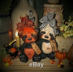 Patti's Ratties 7 Panda Bear Halloween Pumpkin Fall OOAK Artist Sikes Doll