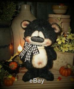Patti's Ratties 8 Black Bear Standing Halloween Cub OOAK Doll Artist Sikes