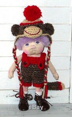 Paty Ollaif Soft Sculpture One of a Kind Artist Doll MONKEY