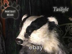 Pawtrait Bears OOAK Realistic/Fantasy Winter Fur Twilight Badger Brigitte Smith
