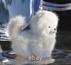 Pomeranian spitz puppy Cream realistic Stuffed dog collectible Artist toy OOAK