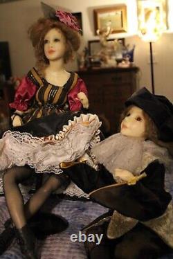 Precious Large Vintage Wax Doll Duo-OOAK-Excellent Condition-Please Read