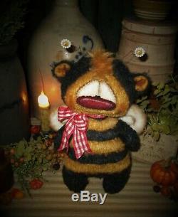 Primitive Patti's Ratties 8 Bee Bug Bear Flower Doll OOAK Artist Sikes