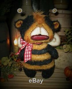 Primitive Patti's Ratties 8 Bee Bug Bear Flower Doll OOAK Artist Sikes