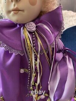 RARE JULIA RUEGER CALIFORNIA ARTIST DOLL ONE OF A KIND VIOLET THE CLOWN WithBOX