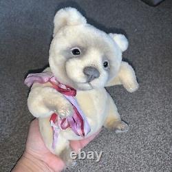 RARE OOAK Artist Bear By Zhanna Rassi White faux Fur 8 Mint Tag Must See