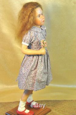 RARE OOAK Artist Carol Trobe 21 Girl in Violet Dress & Red Shoes Doll 1992 VGC