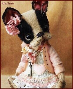 READY to SHIP Alla Bears artist Antique doll French Bulldog Pug Boston Terrier