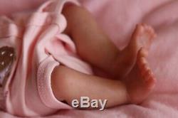 REBORN BABY DOLL PREEMIE 15 PREMATURE FAITH, ARTIST 9yrs MARIE outfit may vary