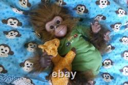 REBORN MONKEY BABY artist doll APE CHIMP CHAZ orangutan ANIMAL HYBRID OOAK