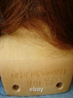 Rare Artist Robert Neuenswander Wooden Doll Shoulder Head 1987