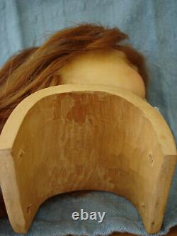 Rare Artist Robert Neuenswander Wooden Doll Shoulder Head 1987