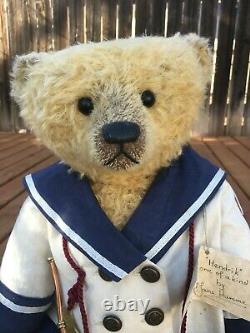 Rare JANE HUMME Mohair Artist Teddy Bears HENDRIX Sailor Navy Vintage OOAK 19